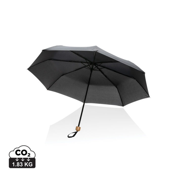 xdconnects-P850.57-0-P850.571__S_0__2da43b86e8a84c97b24df26aa1ef68fd.jpg 20.5" Impact AWARE™ RPET 190T Pongee bamboo mini umbrella - Image 1