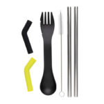 Tierra 2pcs straw and cutlery set in pouch - Image 5